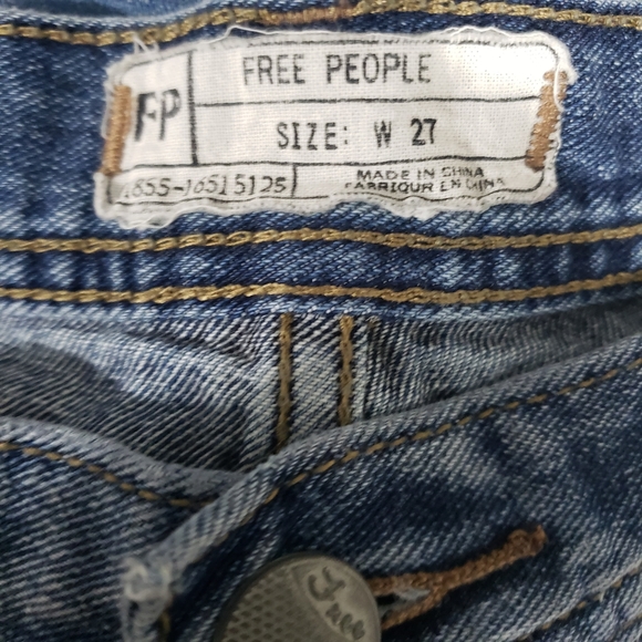 Free People Hand Cut Raw Hem Distressed Light wash Jean Shorts - Picture 8 of 8